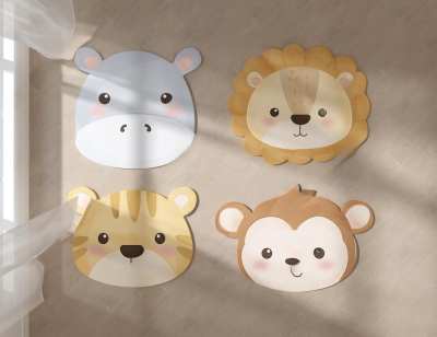 现代儿童卡通地毯3D模型下载